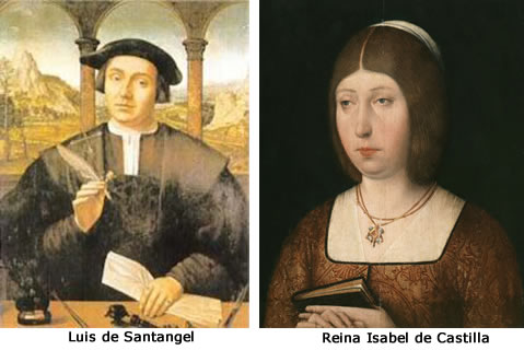 Reina Isabel y Luis de Santangel